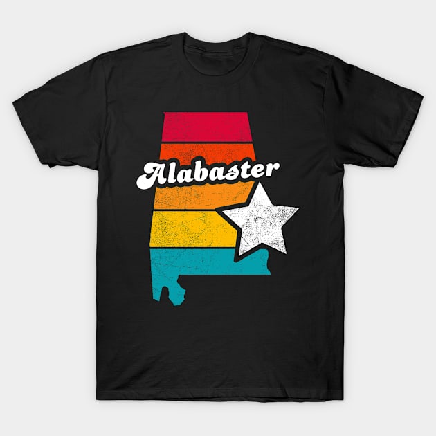 Alabaster Alabama Vintage Distressed Souvenir T-Shirt by NickDezArts